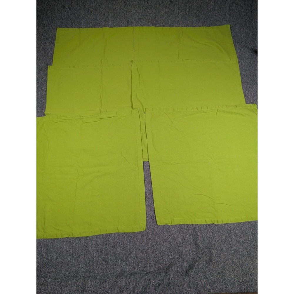 World Market Olivine Green Cotton Cloth Napkins Set of 6 Square 20x20